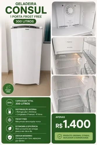 Geladeira Consul Frost Free 300L - Excelente Estado
