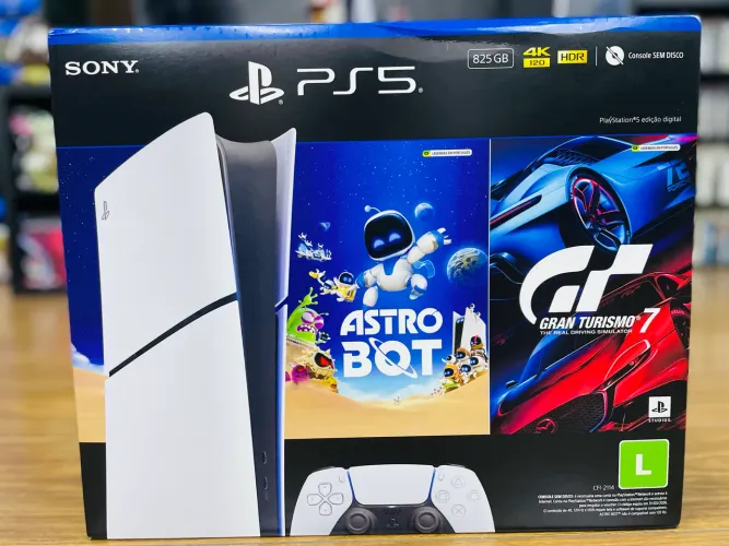 PS5 SLIM NOVO DIGITAL 2 JOGOS 1 ANO DE GARANTIA