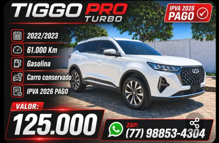 Chery Tiggo 7 Pro 1.6 Turbo 16V Aut. 2023
