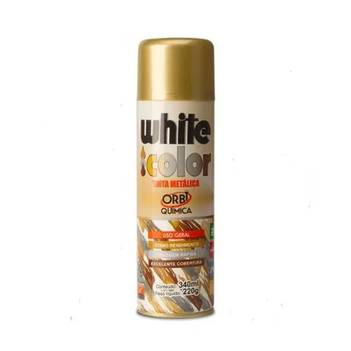 Tinta Spray Metálica White Color Bronze ou Dourada