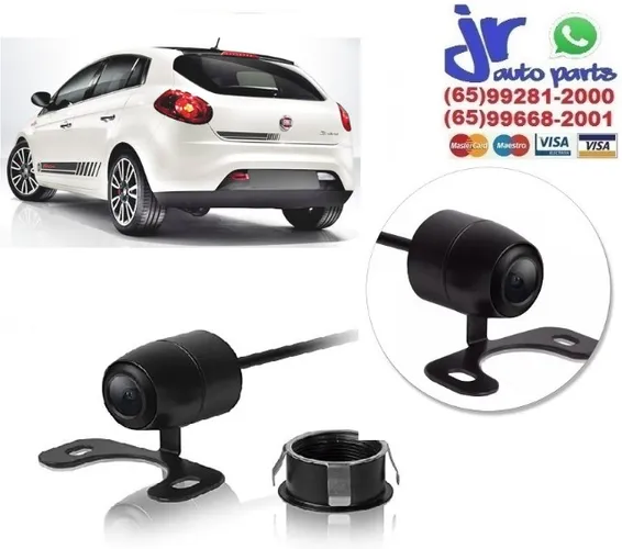 Câmera de Ré Fiat Bravo 2 em 1 Para-Choque ou Borboleta