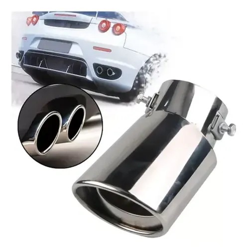 Ponteira de Escapamento Automotiva Universal - Curvada - Aço Inox - Carchy