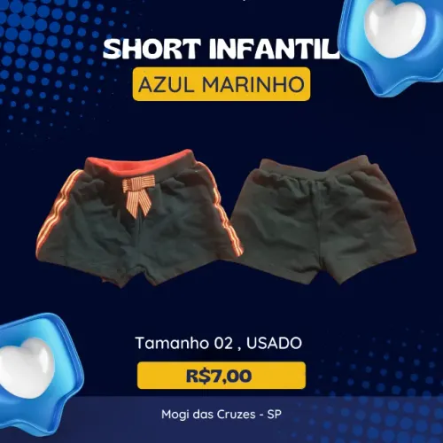short infantil - brechó - Dia das crianças