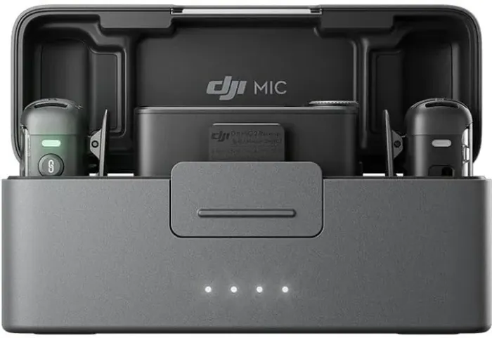 Microfone DJI Mic 2 (2 TX Microfone + 1 RX Receptor + 1 Case de carregamento)