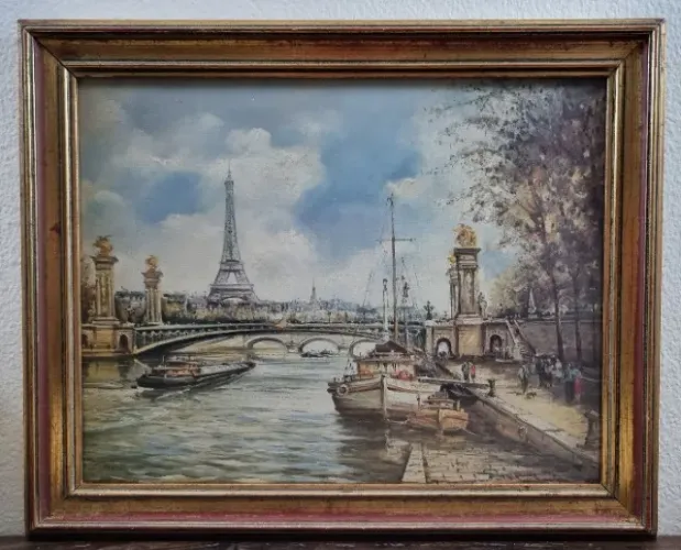 Antiga gravura francesa assinada