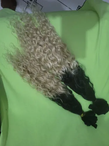 Mega Hair Ondulado - Loiro Claro com Preto