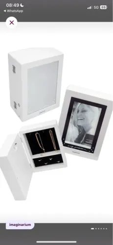 Espelho porta bijoux e foto luz própria imaginarium