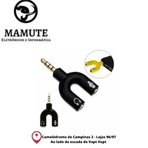 Mini Adaptador Y Para Fone E Microfone Headset