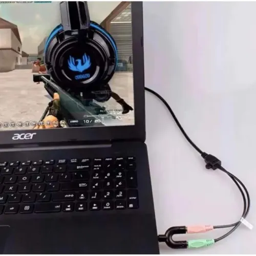 Adaptador P2 Fêmea (Microfone e Fone) para P3 Macho