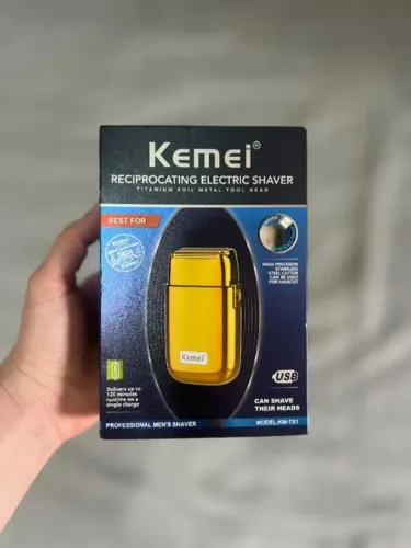 Barbeador Shaver Kemei KM-TX1 Gold Profissional - Acabamento Zero