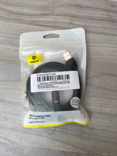 Cabo Baseus original USB-C de 2 metros - Compatível com Computador, Celular e videogame