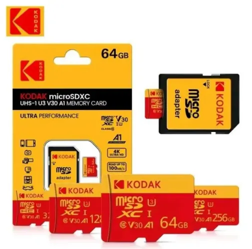 Cartão de Memória SD 64 GB Kodak com Adaptador Original