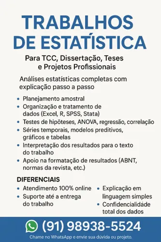 TRABALHOS DE ESTATÍSTICA PARA TODO BRASIL