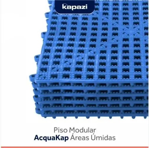 PISO MODULAR VAZADO PLACA C/ 30X30CM AZUL ACQUA KAPAZI