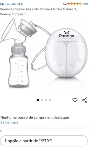 Vendo Bomba de Leite Elétrica Pandax Mamãe 1 - Branca e Compacta