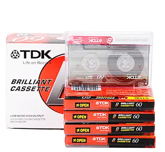 Fita Cassete player Virgem 60 Minutos Tdk B60 k7 posição normal para tape deck radio grava