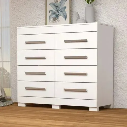 "Organização com Elegância: Cômoda Nalu 8 Gavetas - Qualidade em 100% MDF"