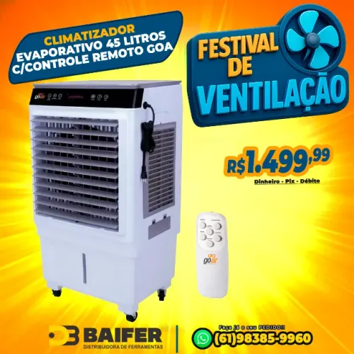 Climatizador Evaporativo 45 Litros Com Controle Remoto Goa 