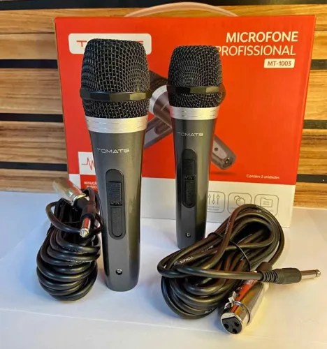 Microfone Profissional Tomate MT-1003 - Kit com 2 unidades