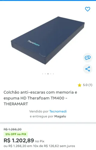 Vendo colchao anti escaras novo sem uso marca Theraform