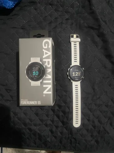 Smartwatch Garmin Forerunner 55, Pulseira Silicone Branca