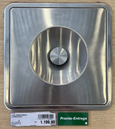 Lixeira de Embutir - Quadrada - Docol D255 - 6L - Massima - Aço Inox