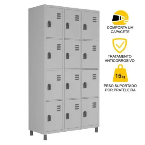 Roupeiro de Aço c/ 12 Portas PEQUENAS - 1,84×0,96×0,35m - LOJA IKONMIXOFFICE
