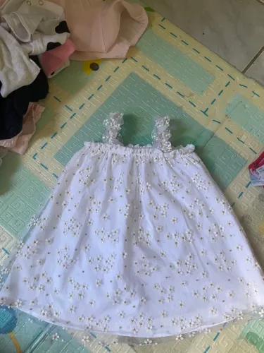 Vestido de tule branco infantil 