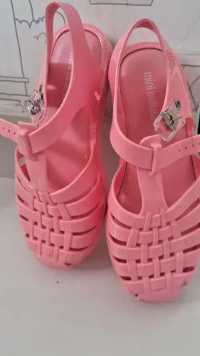 Sandálias Mini Melissa Bebê Rosa e sandalia grendene