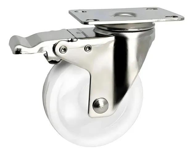 Roda Giratória 3" em Inox 304 com freios e sem freio 