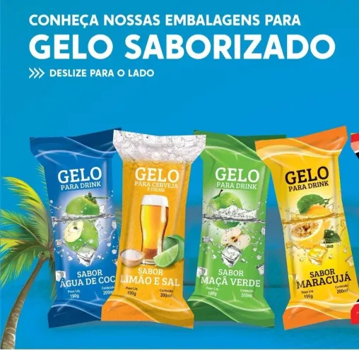Gela drink , gelo saborizado  r$0,80 
