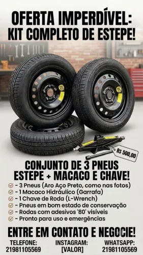 Venda de 4 step pneu novos mais um macaquinho em perfeito estado enterrados chamarem