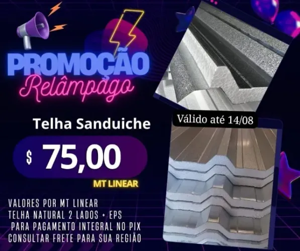 PROMOÇÃO TELHA SANDUICHE
