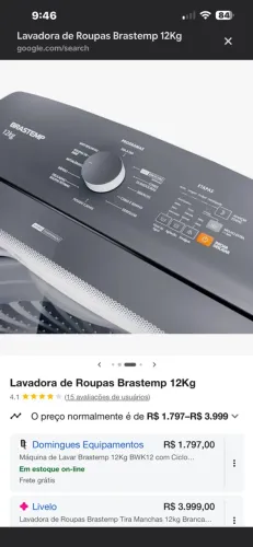 lavadora Brastemp 12kg (linha BWK12)