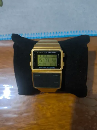 relógio casio data bank dourado original