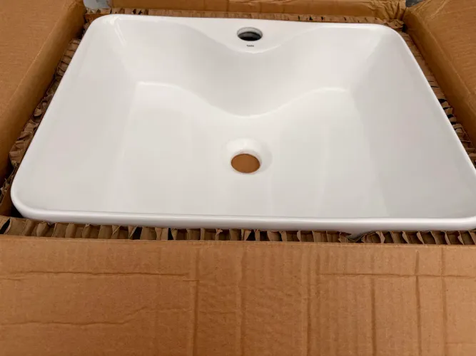 Cuba De Banheiro Louça Apoio Retangular 48cm Roma Branca