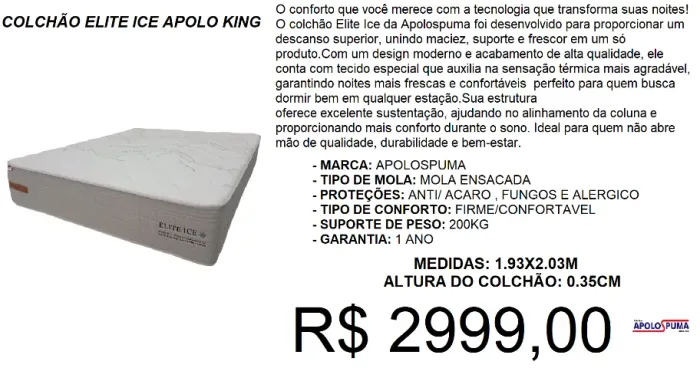 Colchão king tecnologia geladinho - Parcelamos sem juros entrega grátis