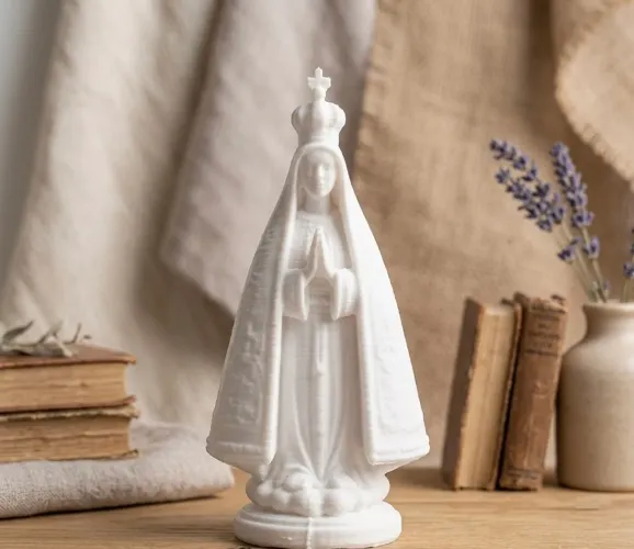 Nossa Senhora de Fátima 6cm - Escultura decorativa em Impressão 3D