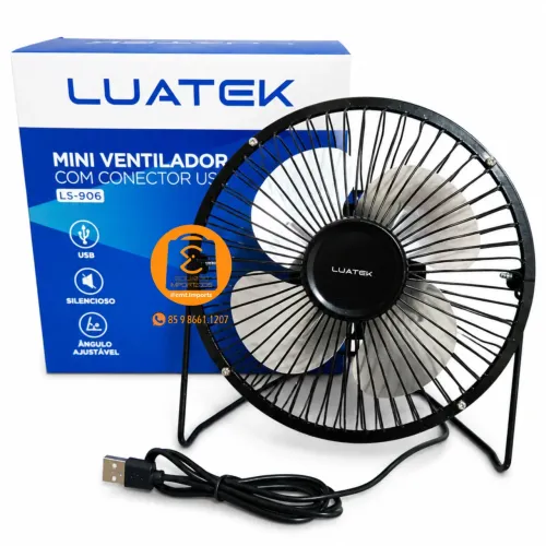 Ventilador Portátil de Ferro com fio USB, TAM 187x187x 80mm Ajustável Silencioso