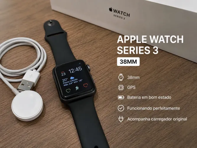 ? Apple Watch Series 3 38mm GPS Alumínio + Carregador Original