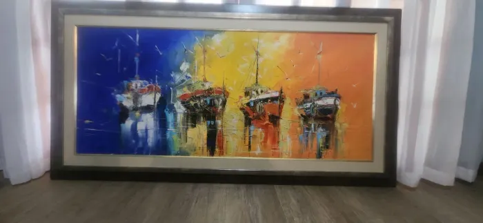 Quadro Pintura óleo na tela com espátula