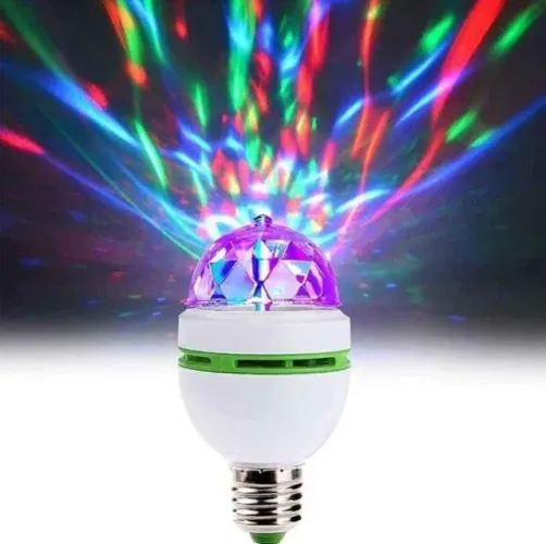 (Novas) Lampada Giratória, Jogo de Luz RGB, festa e decoração