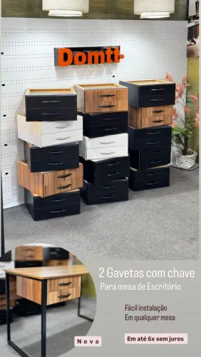 Gaveteiro com 2 gavetas ou 1 gaveta com chave