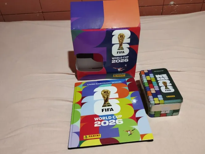 Álbum Copa do Mundo 2026 + figurinhas,Caixa e Lata ,