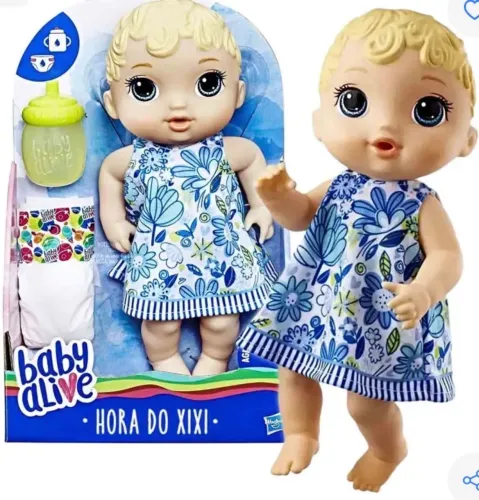 Boneca Baby Alive Loira Hora Do Xixi + Acessorios - Hasbro