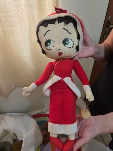 Boneca De Pano Betty Boop Natal Papai Noel Vintage