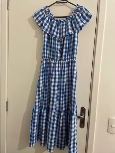 Vestido xadrez azul 