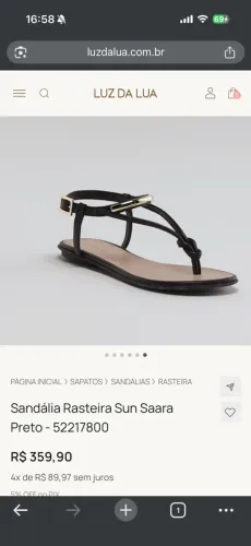 Sandalia Rasteirinha Luz da Lua