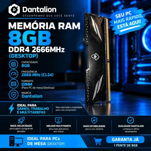 Memória RAM 8GB DDR4 para PC (Deixe seu computador mais rápido)