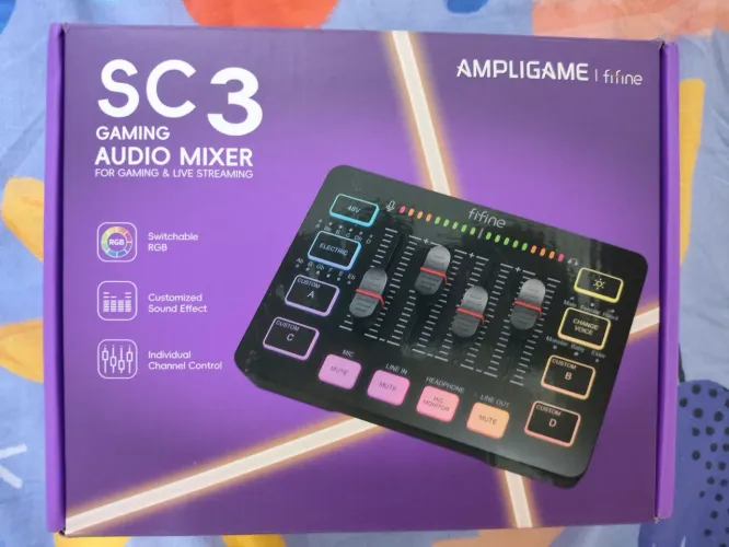 Mixer de som fifine SC3 com todos os cabos!
